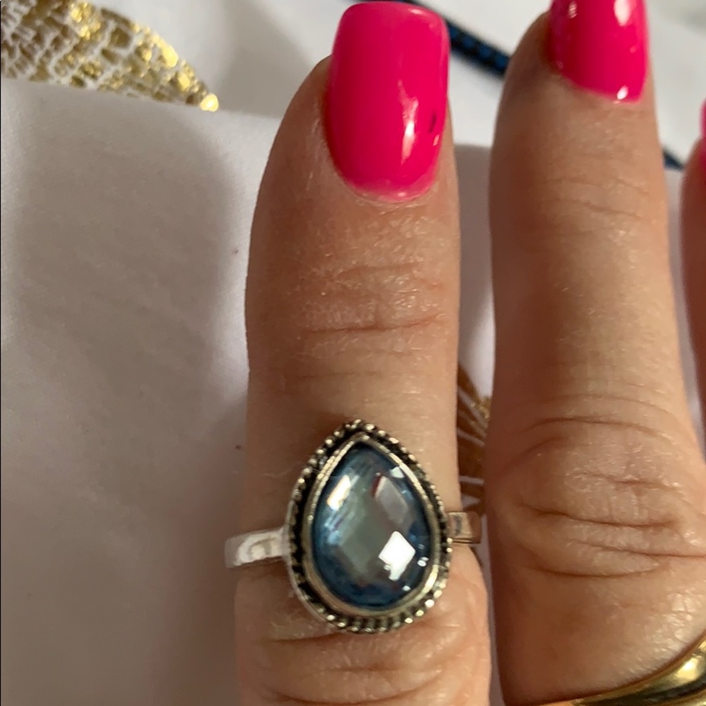 New blue women’s ring 5.5 size stainless steel